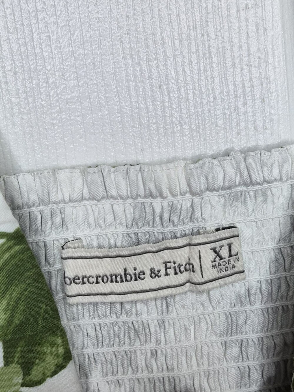 Abercrombie & Fitch Floral Ruffle Mini Sundress Women's XL Green Cottagecore - Picture 10 of 13